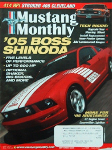 MUSTANG MONTHLY 2005 SEPT - RARE COBRA, BOSS SHINODA